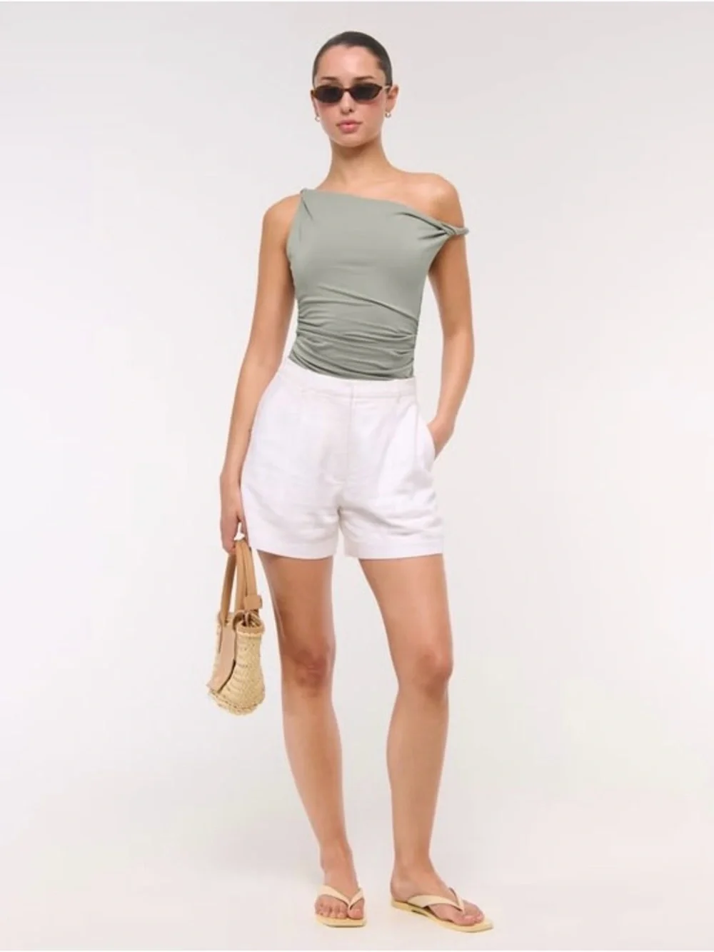 A&F Asymmetrical Twist Top - Pale Green - Picture 4 of 7